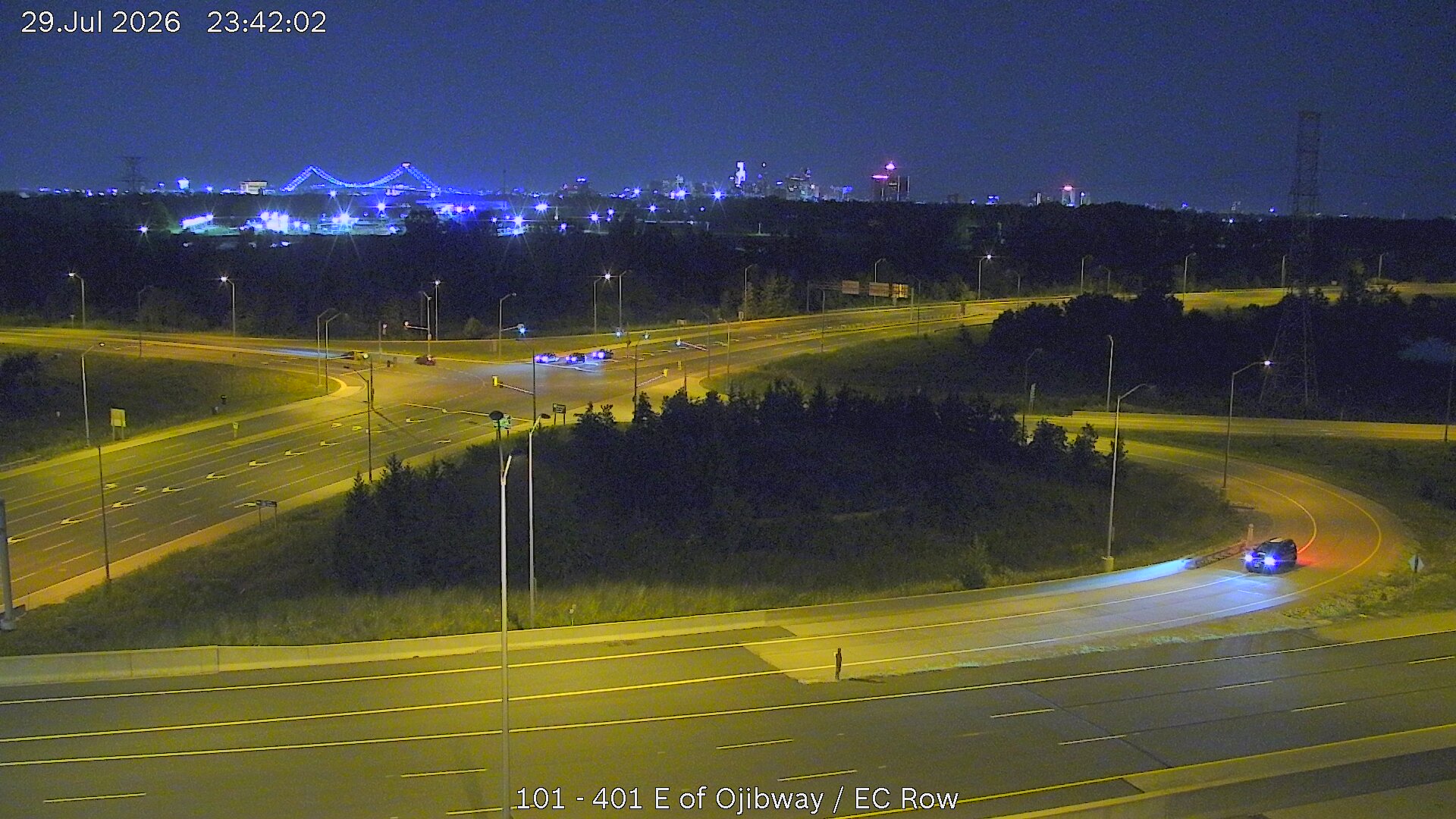 Ontario 511 camera near the Gordie Howe International Bridge approach